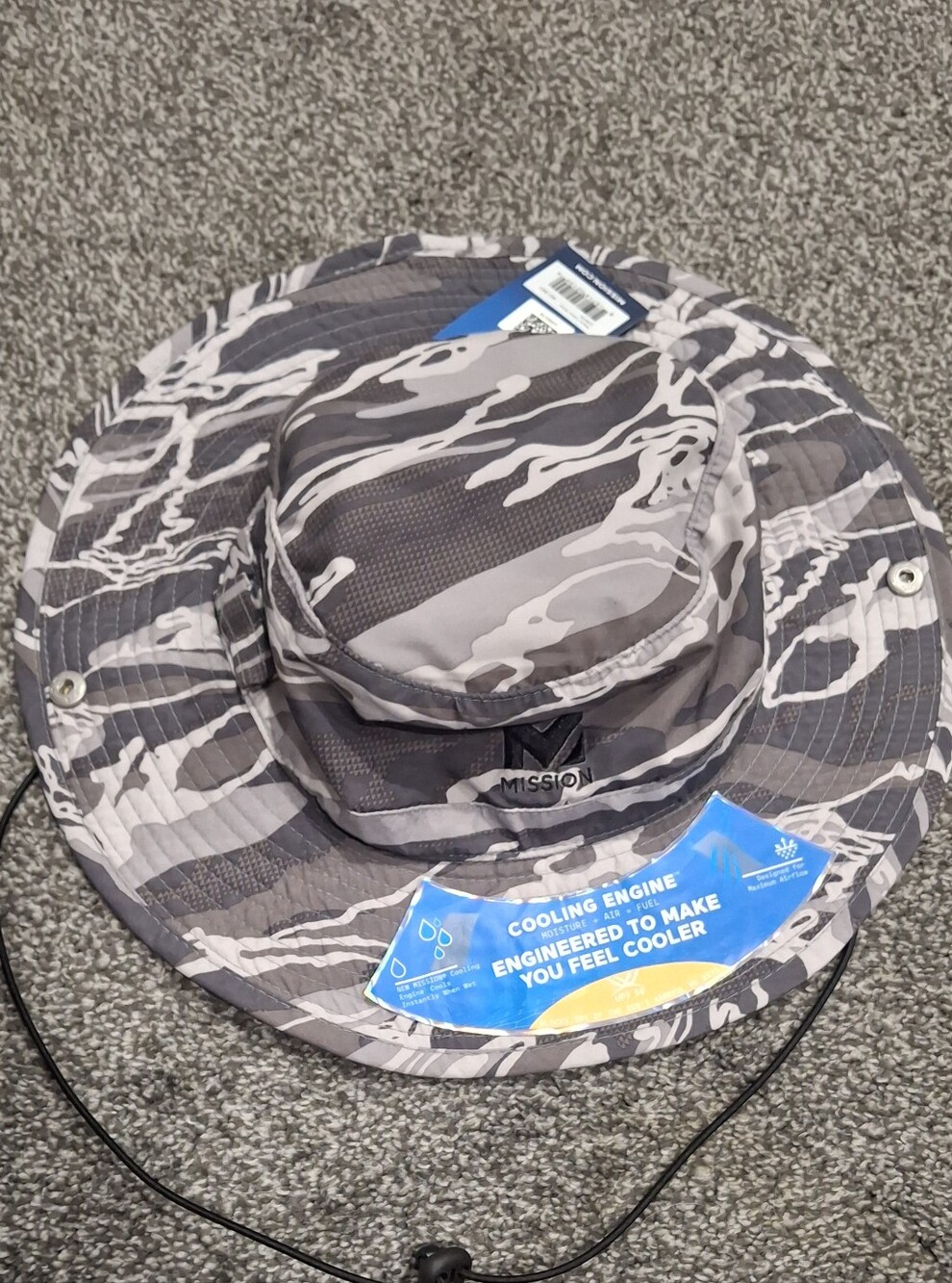 Mission Men’s Gray Camo Boonie Hat - Cooling Performance